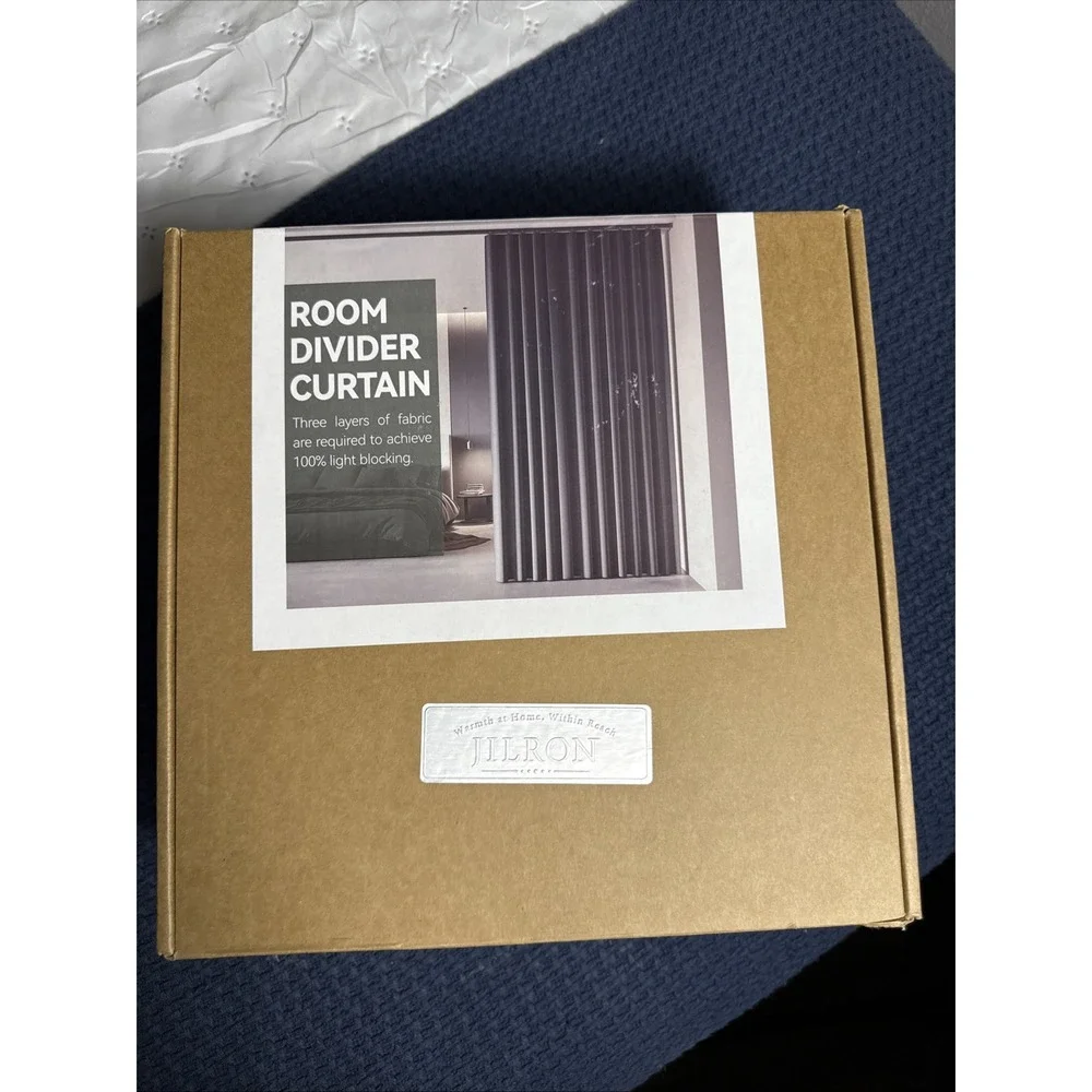Room Divider Ceiling Curtain Track Set for Blackout and Privacy‎ Gray Curtain